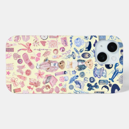 Preppy Collage, trendy Summer Collage Phone Case (Rückseite (Horizontal))