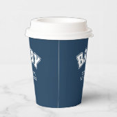 Preppy Collegiate Varsity Navy Baby Shower Pappbecher (Rechts)