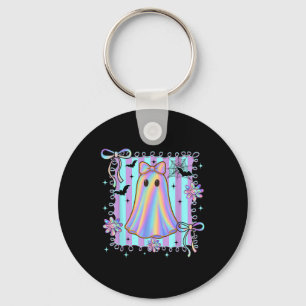 Preppy Colorful Coquette Bow Ghost Boo Girl Spooky Schlüsselanhänger