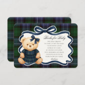 Preppy Coquette Bow Bear Plaid Books for Baby Card Begleitkarte (Vorne/Hinten)