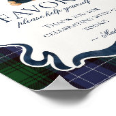 Preppy Coquette Bow Bear Plaid Party Favors Sign Poster (Ecke)