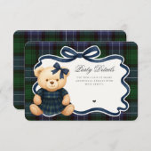 Preppy Coquette Bow Bear Tartan Plaid Details Card Begleitkarte (Vorne/Hinten)