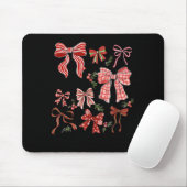Preppy Coquette Bow Deck The Halls With Bows And H Mousepad (Mit Mouse)