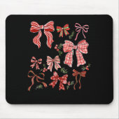 Preppy Coquette Bow Deck The Halls With Bows And H Mousepad (Vorne)