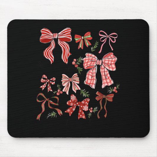 Preppy Coquette Bow Deck The Halls With Bows And H Mousepad (Vorne)