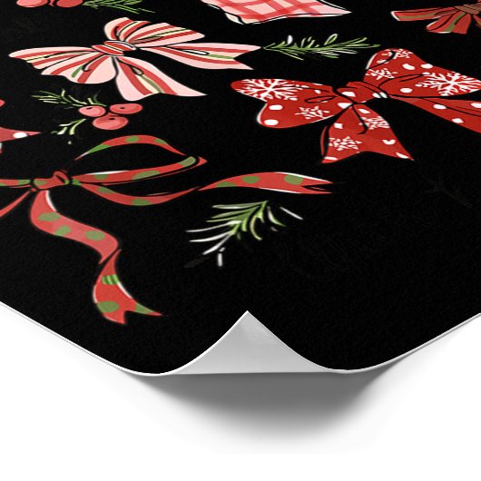 Preppy Coquette Bow Deck The Halls With Bows And H Poster (Ecke)