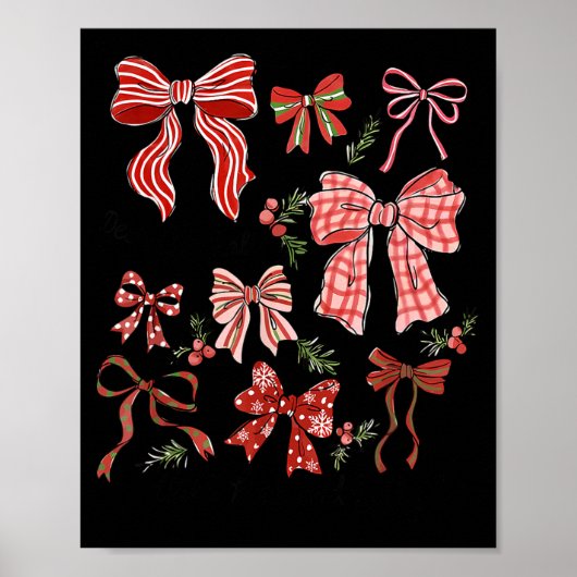 Preppy Coquette Bow Deck The Halls With Bows And H Poster (Vorne)