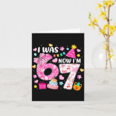 Preppy Coquette Bow I Was 6 Now I'm 7 7th Birthday Karte (Gelbe Blume)