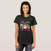 Preppy Coquette Bow Merry Christmas Santa Xmas Fam T-Shirt (Vorne ganz)