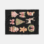 Preppy Coquette Bow Nk Weihnachtsbaum Santa Ginger Fleecedecke (Vorderseite (Horizontal))