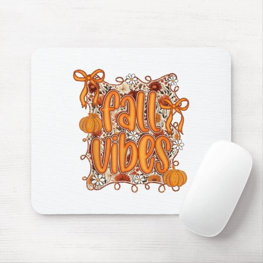 Preppy Coquette Fall Vibes Floral Pumpkin Gewürz C Mousepad (Mit Mouse)