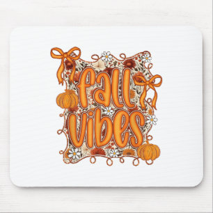 Preppy Coquette Fall Vibes Floral Pumpkin Gewürz C Mousepad