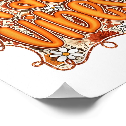 Preppy Coquette Fall Vibes Floral Pumpkin Gewürz C Poster (Ecke)