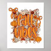Preppy Coquette Fall Vibes Floral Pumpkin Gewürz C Poster (Vorne)