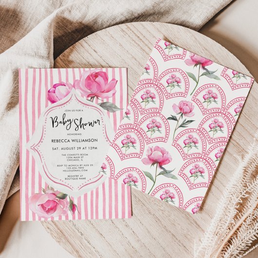 Preppy Coquette Grandmillenial Girl Baby Dusche Einladung