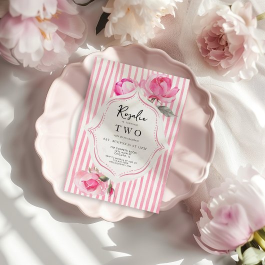 Preppy Coquette Grandmillenial Girl Birthday Einladung