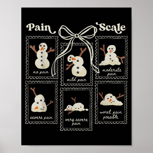 Preppy Coquette Pain Scale Stamps Snowmen Trauma E Poster (Vorne)
