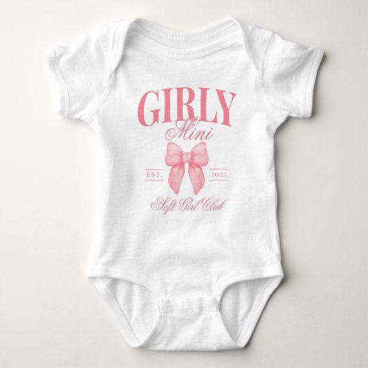 Preppy Coquette Personalisiert Girly Mama Mini Pin Baby Strampler (Vorderseite)