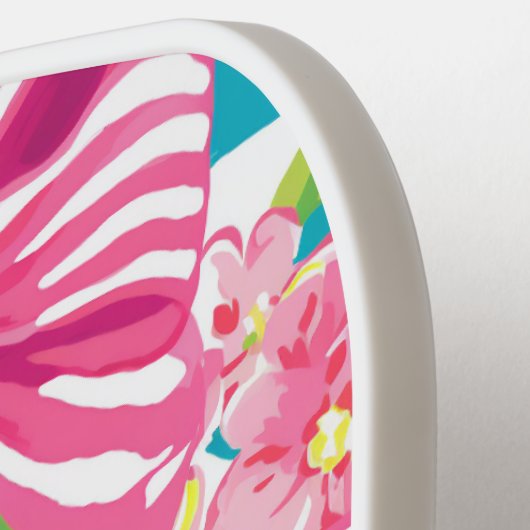 Preppy Coquette Pink Books Monogram Pickleball Schläger (Linke Seite)