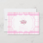 Preppy Coquette Pink Bow Abschluss RSVP Karte (Vorderseite)