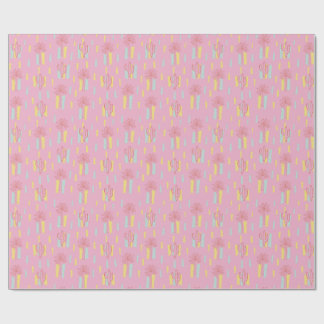 Preppy Coquette Retro Palme Trees & Cactus Pattern Geschenkpapier
