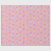 Preppy Coquette Retro Palme Trees & Cactus Pattern Geschenkpapier (Flach)