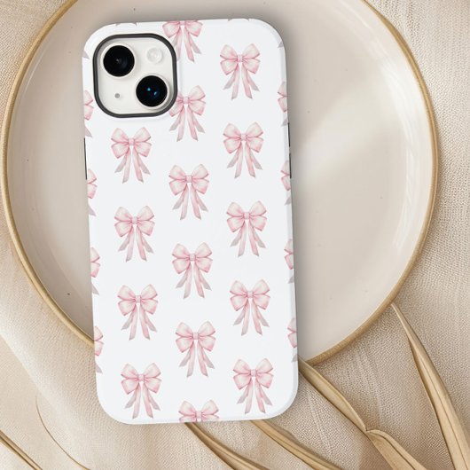 Preppy Coquette Rosa Schleifenmuster Case-Mate iPhone Hülle