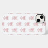 Preppy Coquette Rosa Schleifenmuster Case-Mate iPhone Hülle (Rückseite (Horizontal))