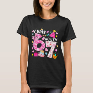 Preppy Coquette Schleife Ich war 6 jetzt bin ich 7 T-Shirt