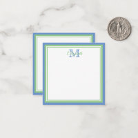Preppy Cornflower Blue und Sage Green Monogram