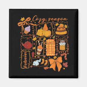 Preppy Cosy Season Fall Vibes Erntedank Hallowe Magnet