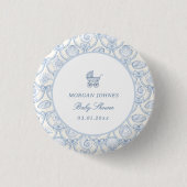 Preppy Couquette Coastal Baby Shower Button (Vorderseite)