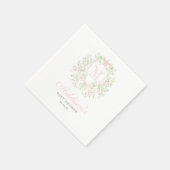 Preppy Crest Baby Shower Invitation Serviette (Ecke)