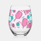 Preppy Custom Pink Pickleball Paddle & Bags Weinglas Ohne Stiel (Links)