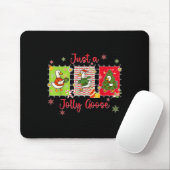 Preppy Cute Just A Jolly Goose Merry Goosemas Chri Mousepad (Mit Mouse)