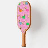 Preppy-Dackeln auf Polka-Punkten Pickleball Schläger (Links)