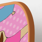 Preppy-Dackeln auf Polka-Punkten Pickleball Schläger (Linke Seite)