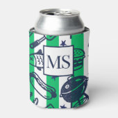 Preppy Dad Grilling Pattern – BBQ Doodles (Stripe) Dosenkühler (Kanne Vorderseite)