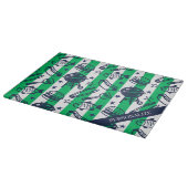 Preppy Dad Grilling Pattern – BBQ Doodles (Stripe) Schneidebrett (Ecke)