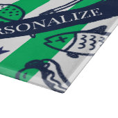 Preppy Dad Grilling Pattern – BBQ Doodles (Stripe) Schneidebrett (Ecke)