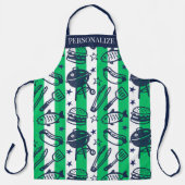 Preppy-Daddy-Grillmuster – BBQ-Doodle (Streifen) Schürze (Vorderseite)
