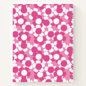 Preppy Daisy Bloom – Hot Pink und Pink Monogram Notizblock (Rückseite)