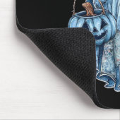 Preppy Denim Floral Fall Ghost Boo Denim Patchwork Mousepad (Ecke)