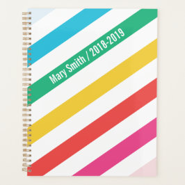 Preppy Diagonal Rainbow Strip Personalisiert Planer
