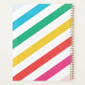 Preppy Diagonal Rainbow Strip Personalisiert Planer (Rückseite)