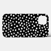 Preppy Dots Moderne Schwarz-weiße Druckpunkte Case-Mate iPhone Hülle (Rückseite (Horizontal))