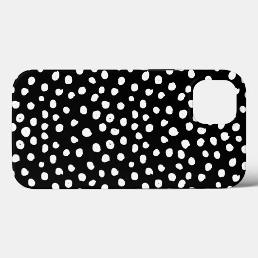 Preppy Dots Moderne Schwarz-weiße Druckpunkte Case-Mate iPhone Hülle (Rückseite (Horizontal))