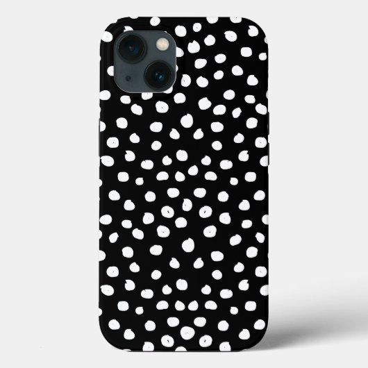 Preppy Dots Moderne Schwarz-weiße Druckpunkte Case-Mate iPhone Hülle (Rückseite)