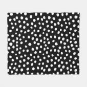 Preppy Dots Moderne Schwarz-weiße Druckpunkte Fleecedecke (Vorderseite (Horizontal))
