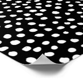 Preppy Dots Moderne Schwarz-weiße Druckpunkte Poster (Ecke)